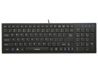 KR-6421-BK Compact Ultra X-Slim Keyboard with Terrace key